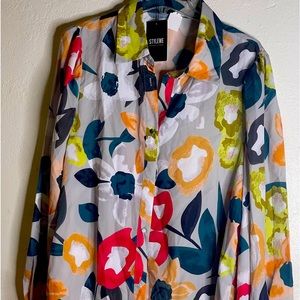 Beautiful print blouse little red soft yellow